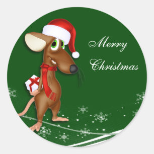 クリスマスマウスギフトラベル ラウンドシール
