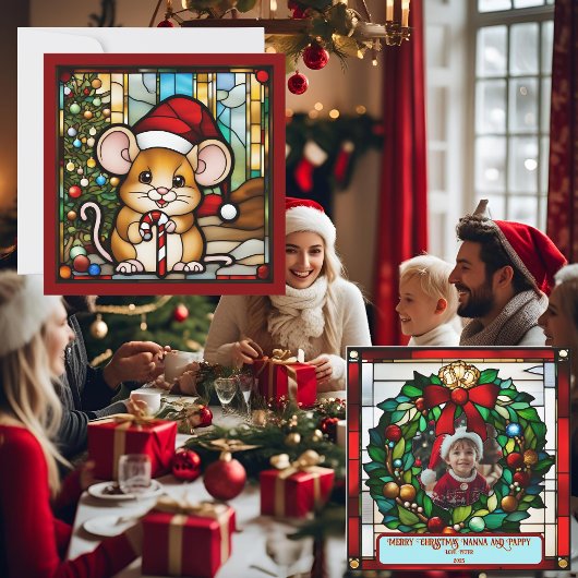 クリスマスマウスフェイクステンドグラス