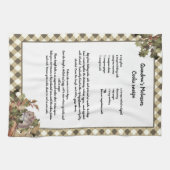 クリスマスマウスホリーレシピキープサケタンプレイド キッチンタオル (横)