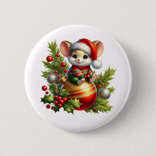 クリスマスマウスボタン 缶バッジ