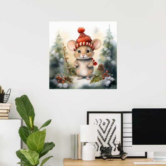 クリスマスマウスポスター ポスター (ホームオフィス)
