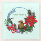 クリスマスマウスリース ガラスコースター (正面)