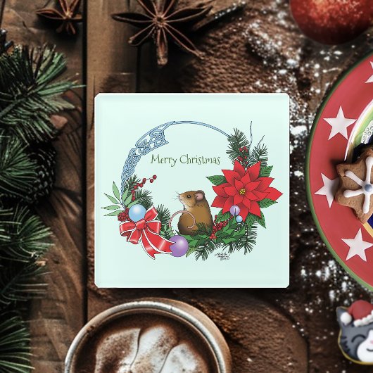 クリスマスマウスリース ガラスコースター