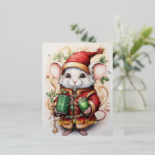 クリスマスマウス1 箔シーズンポストカード (立ち正面)