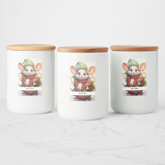 クリスマスマウス46あなたのテキストはこちら フードラベル (ボトル)