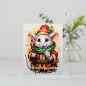 クリスマスマウス4 箔シーズンポストカード (立ち正面)