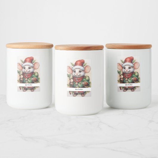 クリスマスマウス50あなたのテキストはこちら フードラベル (ボトル)