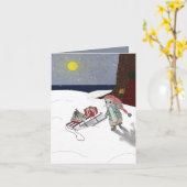 クリスマスマウス カード (黄色い花)