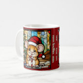 クリスマスマウス 擬似ステンドグラス オーダーメイド コーヒーマグカップ (正面左)