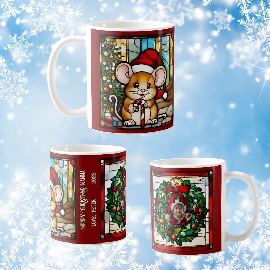 クリスマスマウス 擬似ステンドグラス オーダーメイド コーヒーマグカップ