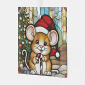 クリスマスマウス 擬似ステンドグラス ガラスオーナメント (正面左)