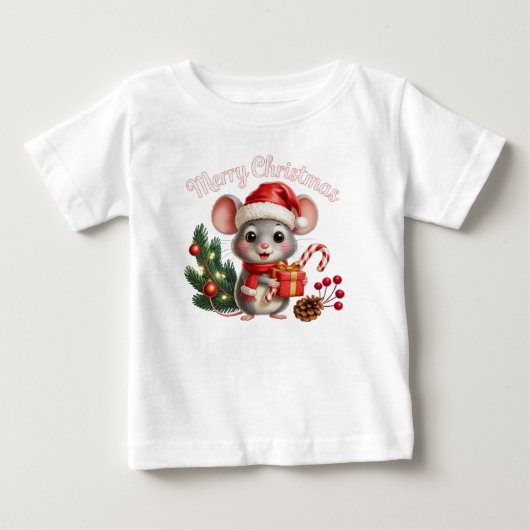 クリスマスマウスTシャツ ベビーTシャツ (正面)