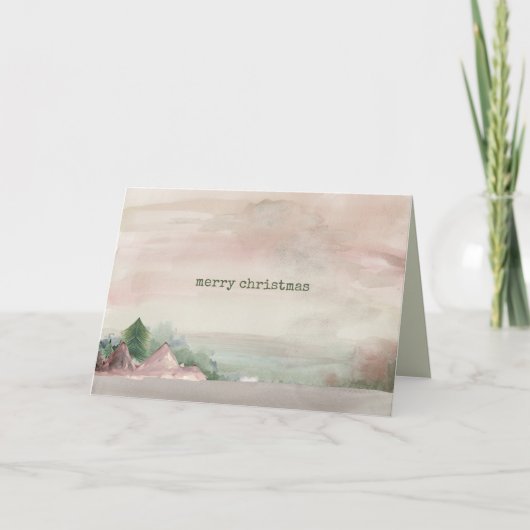 クリスマスマウンテンウォータカラー シーズンカード (正面)