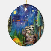 クリスマスマウンテンウォーターカラー新婚カップル セラミックオーナメント (左)