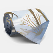 クリスマスマウンテンズツリーズディアスターズブルーグレー ネクタイ (ロール)