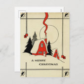 クリスマスマウンテンハウスヴィンテージはがき シーズンポストカード (正面/裏面)