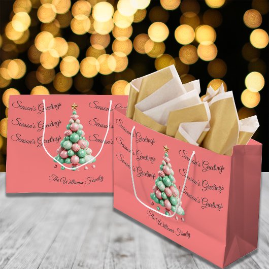 クリスマスマカロンカラーカスタムズ ラージペーパーバッグ