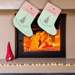 クリスマスマカロンツリーズ名前をカスタムする ラージクリスマスストッキング