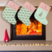 クリスマスマカロンミストレトーズ名前をカスタムする ラージクリスマスストッキング
