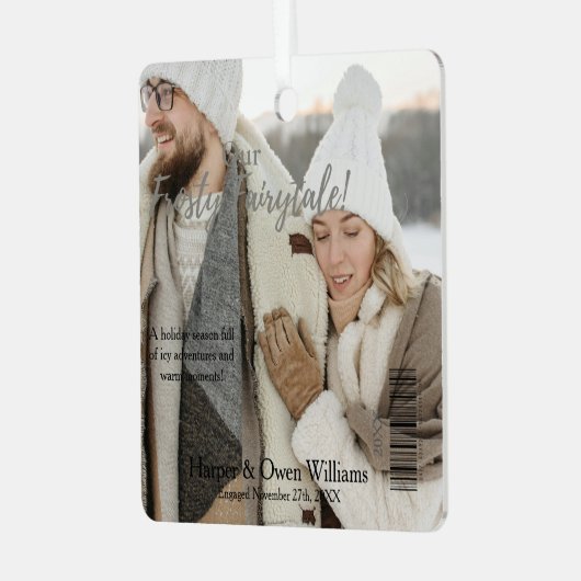 クリスマスマガジンカバー婚約のお知らせ メタルオーナメント (正面左)