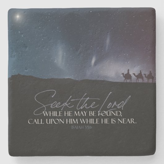 クリスマスマギバイブル引用文 ストーンコースター (正面)