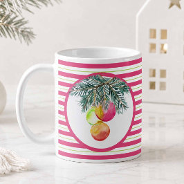 クリスマスマグカップかわいいピンクとグリーン コーヒーマグカップ