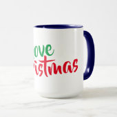 クリスマスマグカップのファンニークリスマスの休暇ギフトが大好き マグカップ (正面右)