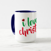 クリスマスマグカップのファンニークリスマスの休暇ギフトが大好き マグカップ (正面左)