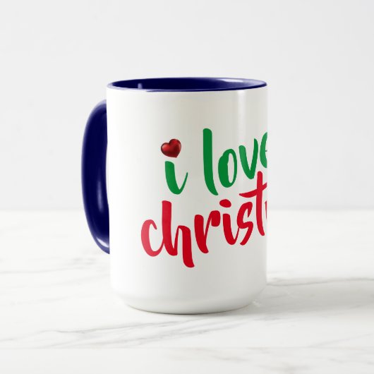 クリスマスマグカップのファンニークリスマスの休暇ギフトが大好き マグカップ (正面左)