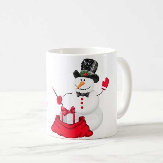 クリスマスマグカップ雪だるま コーヒーマグカップ (正面右)