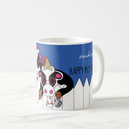 クリスマスマグカップ11オズ。「幸モーせな年」 コーヒーマグカップ