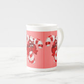 クリスマスマグカップ、サンタ、キャンディーケーン ボーンチャイナマグカップ (正面右)