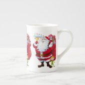 クリスマスマグカップ，サンタ，ハッピーホリデー ボーンチャイナマグカップ (右)