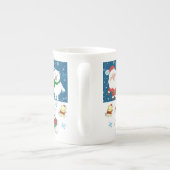 クリスマスマグカップ,サンタ,メリークリスマステディベア ボーンチャイナマグカップ (裏面)