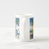 クリスマスマグカップ、ビーチバムサンタ、メリークリスマス ボーンチャイナマグカップ (裏面)