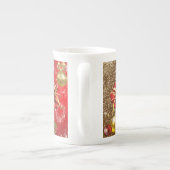 クリスマスマグカップ、レッド金ゴールドボウ ボーンチャイナマグカップ (裏面)