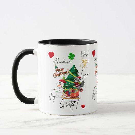 クリスマスマグカップ|喜び、愛、豊かさ|お祭り マグカップ (左)