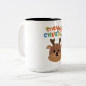 クリスマスマグカップ - 祝祭のホリデーコーヒーカップ ツートーンマグカップ (正面左)