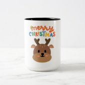 クリスマスマグカップ - 祝祭のホリデーコーヒーカップ ツートーンマグカップ (中央)