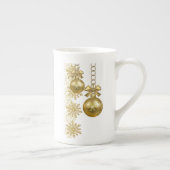 クリスマスマグカップ、金ゴールドボール ボーンチャイナマグカップ (右)