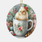 クリスマスマグチキン セラミックオーナメント (左)