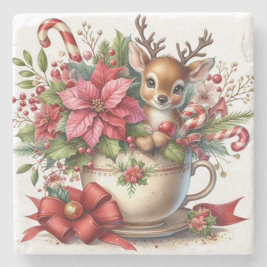 クリスマスマグトインデナー4 ストーンコースター (正面)