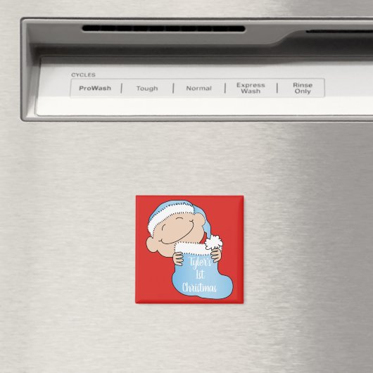 クリスマスマグネットスクエアベビー初めてのクリスマス/Blu マグネット (インサイチュ (食洗機))