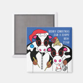 クリスマスマグネットモースススススクエアHappy Year! マグネット (正面/裏面)