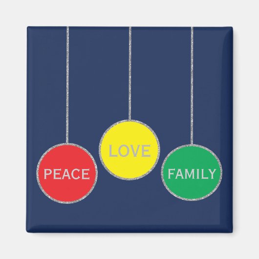 クリスマスマグネット正方形クリスマスオーナメント マグネット (正面)