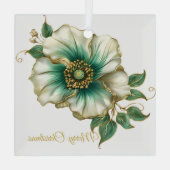 クリスマスマグノリアガラスオーナメント ガラスオーナメント (裏面)