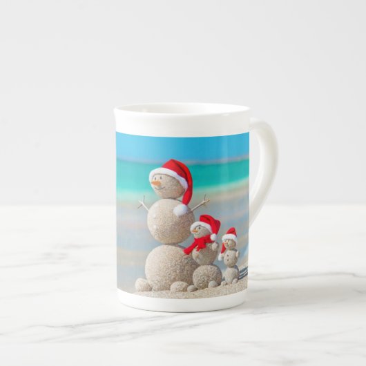 クリスマスマグ雪だるま ボーンチャイナマグカップ (正面右)