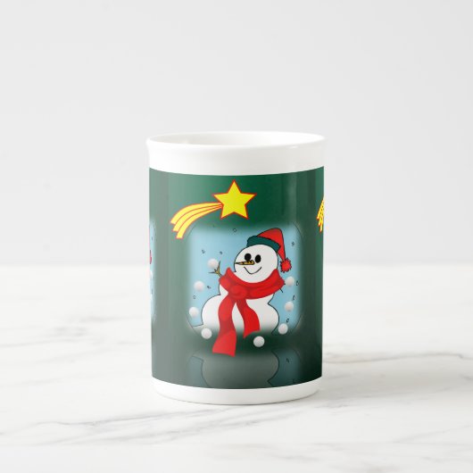 クリスマスマグ スノーマン ボーンチャイナマグカップ (正面)