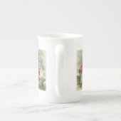 クリスマスマグ、ヴィンテージ小妖精や小人、メリークリスマス ボーンチャイナマグカップ (裏面)