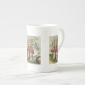 クリスマスマグ、ヴィンテージ小妖精や小人、メリークリスマス ボーンチャイナマグカップ (正面右)